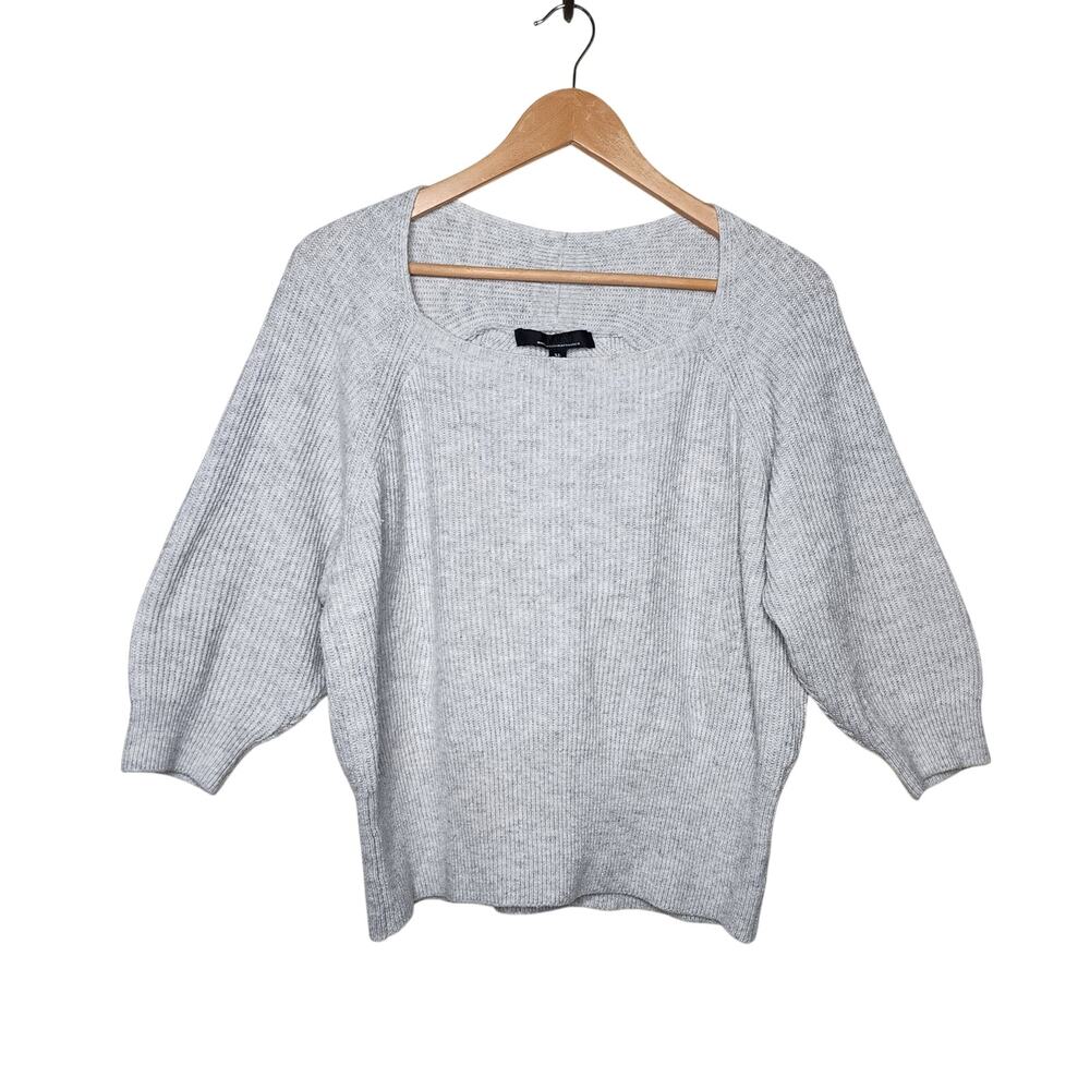 White House Black Market Gray Raglan Sweater Women's Size XL